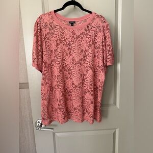 Pink Lace Torrid Women sheer top size 22 24 3